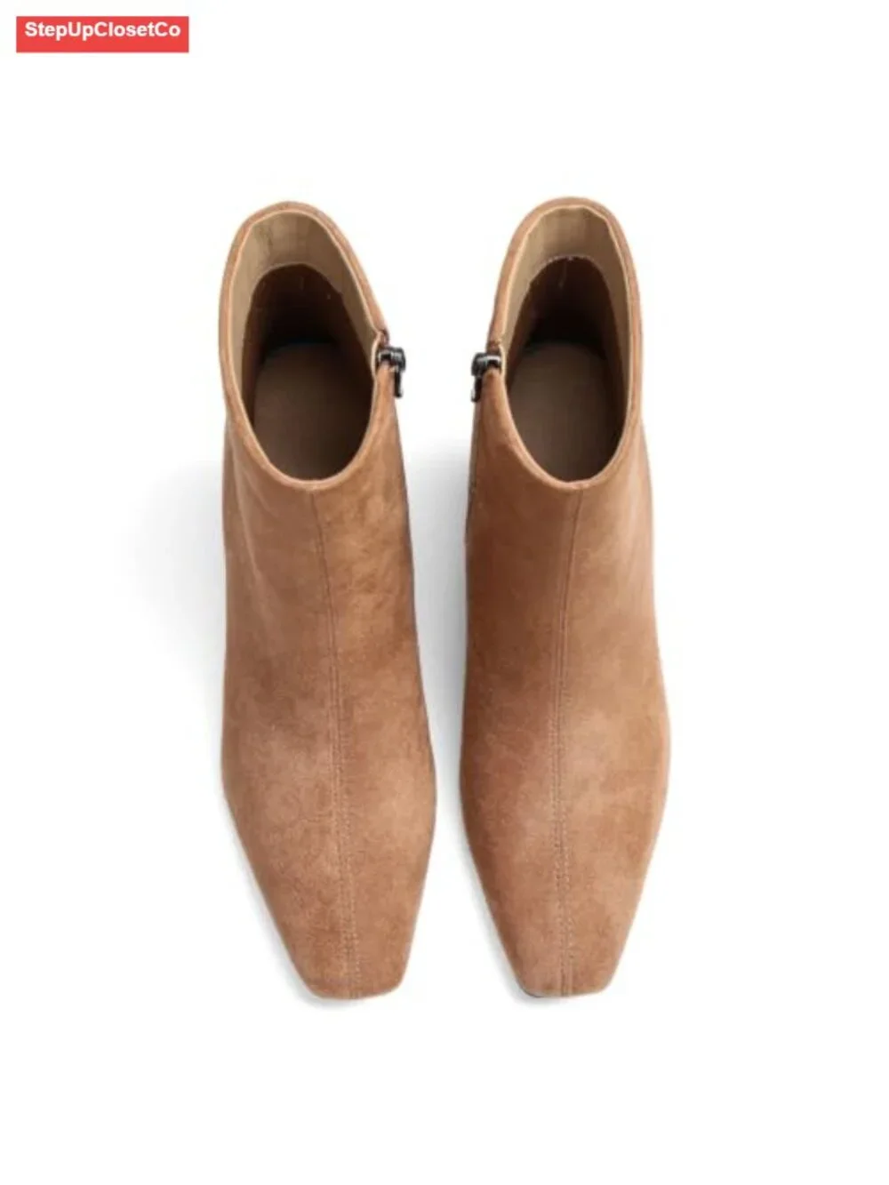 Women's Kitten Heel Square Toe Ankle Boots Suede